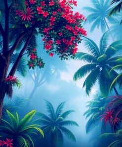 Realistic Tropical Canopy Fog Paint By Numbers