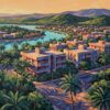 Realistic Tropical City Shadows Paint By Numbers