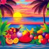 Realistic Tropical Culinary Sunrise Paint By Numbers