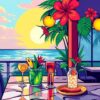 Realistic Tropical Diner Glass Paint By Numbers
