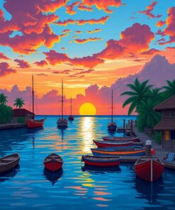 Harbor Sunset Paint Numbers