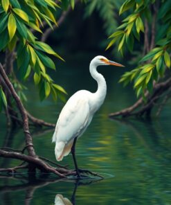 Mangrove Egret Paint Numbers