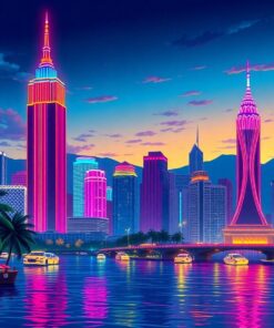 Neon Skyline Paint Numbers