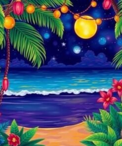 Realistic Tropical Night Strings Paint By Numbers