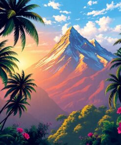 Realistic Tropical Peak Paint By Numbers