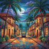 Realistic Tropical Street Glow Paint By Numbers