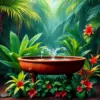 Realistic Tropical Watering Trough Paint By Numbers