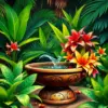 Realistic Tropical Watering Trough Paint By Numbers