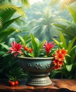 Realistic Tropical Watering Trough Paint By Numbers