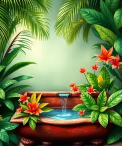 Realistic Tropical Watering Trough paint by numbers