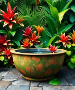 Realistic Tropical Watering Trough Paint By Numbers