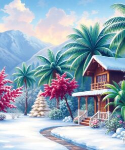 Realistic Tropical Winter Frost Paint By Numbers