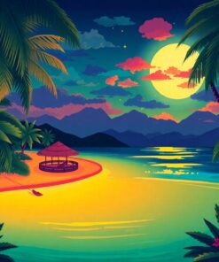 Realistic Tropicana Evening Glow Paint By Numbers