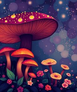 Realistic Twilight Mushroom Pattern Paint By Numbers