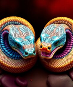 Realistic Twin Snake Sculpture Paint By Numbers