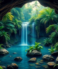 Tropical Waterfall Paint Numbers