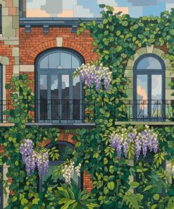 Realistic Urban Botanical Facade Paint By Numbers
