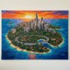 Realistic Urban Island Mural Paint By Numbers