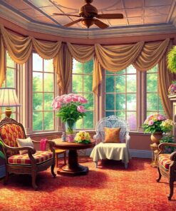 Realistic Victorian Summer Parlor Paint By Numbers