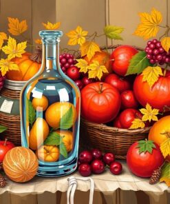 Realistic Vintage Glass Harvest Paint By Numbers