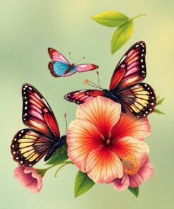 Hibiscus Butterflies Paint Numbers