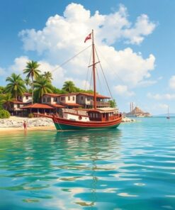 Island Boat Paint Numbers