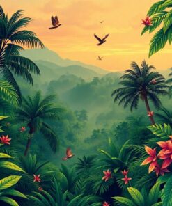 Realistic Vintage Jungle Aerial Paint By Numbers