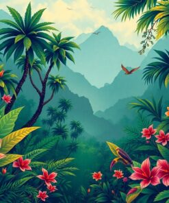 Realistic Vintage Jungle Header Paint By Numbers