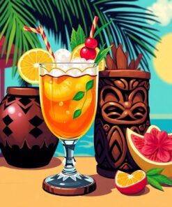 Tiki Cocktail Paint Numbers