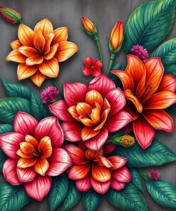 Floral Mural Paint Numbers