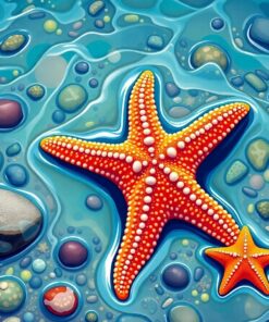 Realistic Wet Shore Starfish Paint By Numbers