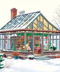 Realistic Winter Glasshouse Paint By Numbers