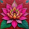 Realistic Wood Carved Lotus Paint By Numbers