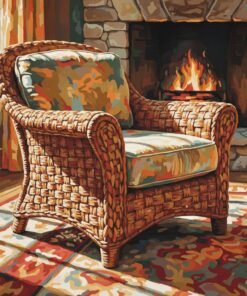 Realistic Woven Hearth Armchair Paint By Numbers