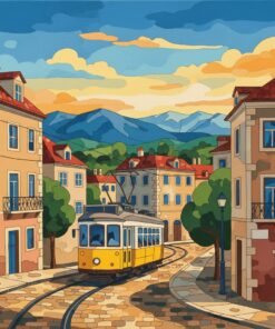 Realistic Yellow Streetcar Journey Paint By Numbers