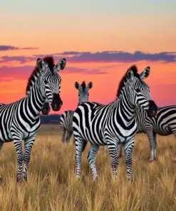Realistic Zebras At Dusk Paint By Numbers