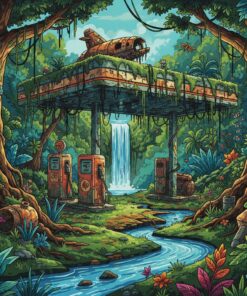 Reclaimed Jungle Fuel Station Paint By Numbers