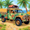 Reclaimed Tropical Safari Truck Paint By Numbers