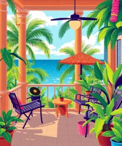 Tropical Verandas Paint Numbers