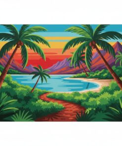 Red Earth Island Track Paint By Numbers