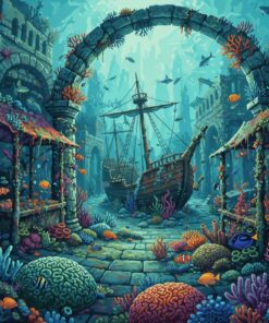 Reef Covered Merchant Plaza Paint By Numbers