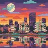 Reflecting Vintage Miami Nights Paint By Numbers