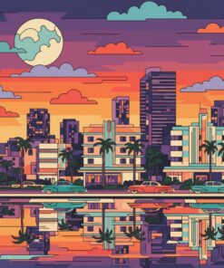 Reflecting Vintage Miami Nights Paint By Numbers