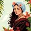 Renaissance Girl Tropical Shadows Paint By Numbers