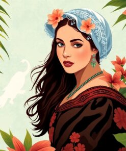 Renaissance Girl Tropical Shadows Paint By Numbers