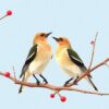 Cedar Waxwings Paint Numbers