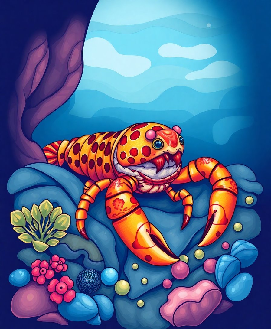 Resting Coastal Sally Lightfoot Paint By Numbers Kit completed