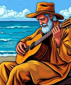 Resting Coastal Wood Strummer Paint By Numbers