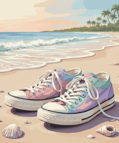 Resting Pastel Beach Sneakers Paint By Numbers