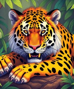Resting Realistic Jungle Beast Paint By Numbers